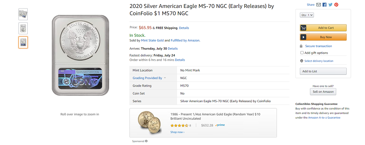 collectible coins are a gated category on Amazon